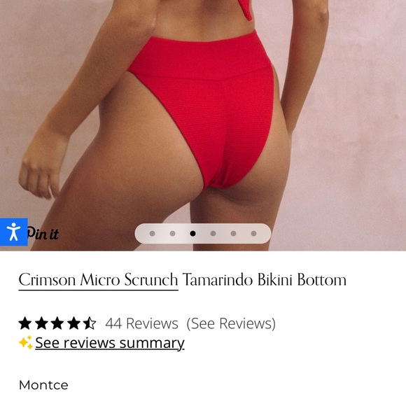 Montce Crimson Micro Scrunch Bikini Set- Size XS - Picture 4 of 10